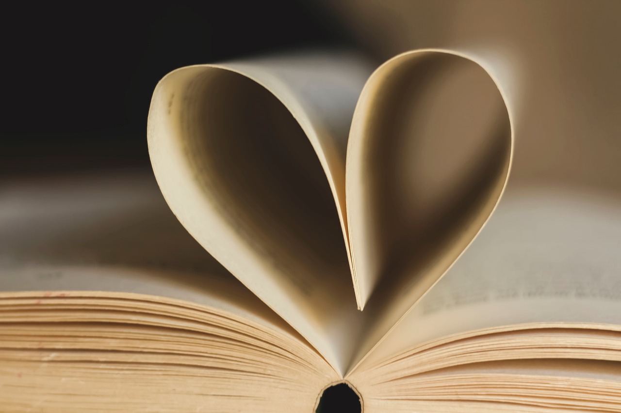 Book pages made into a heart.