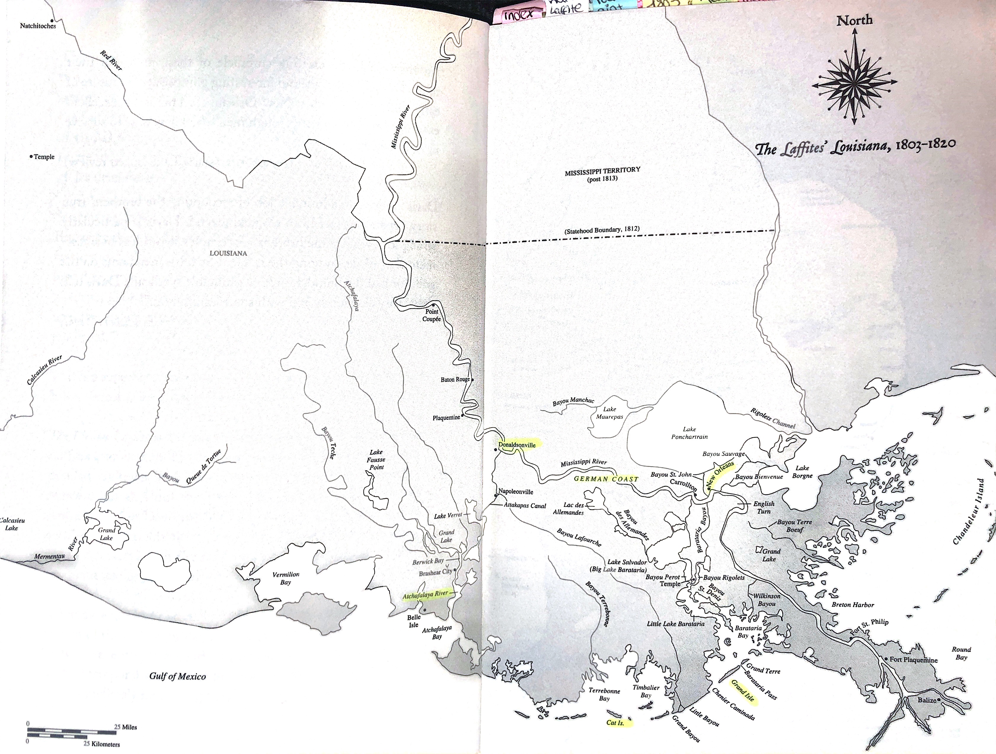 Map of New Orleans and coast.